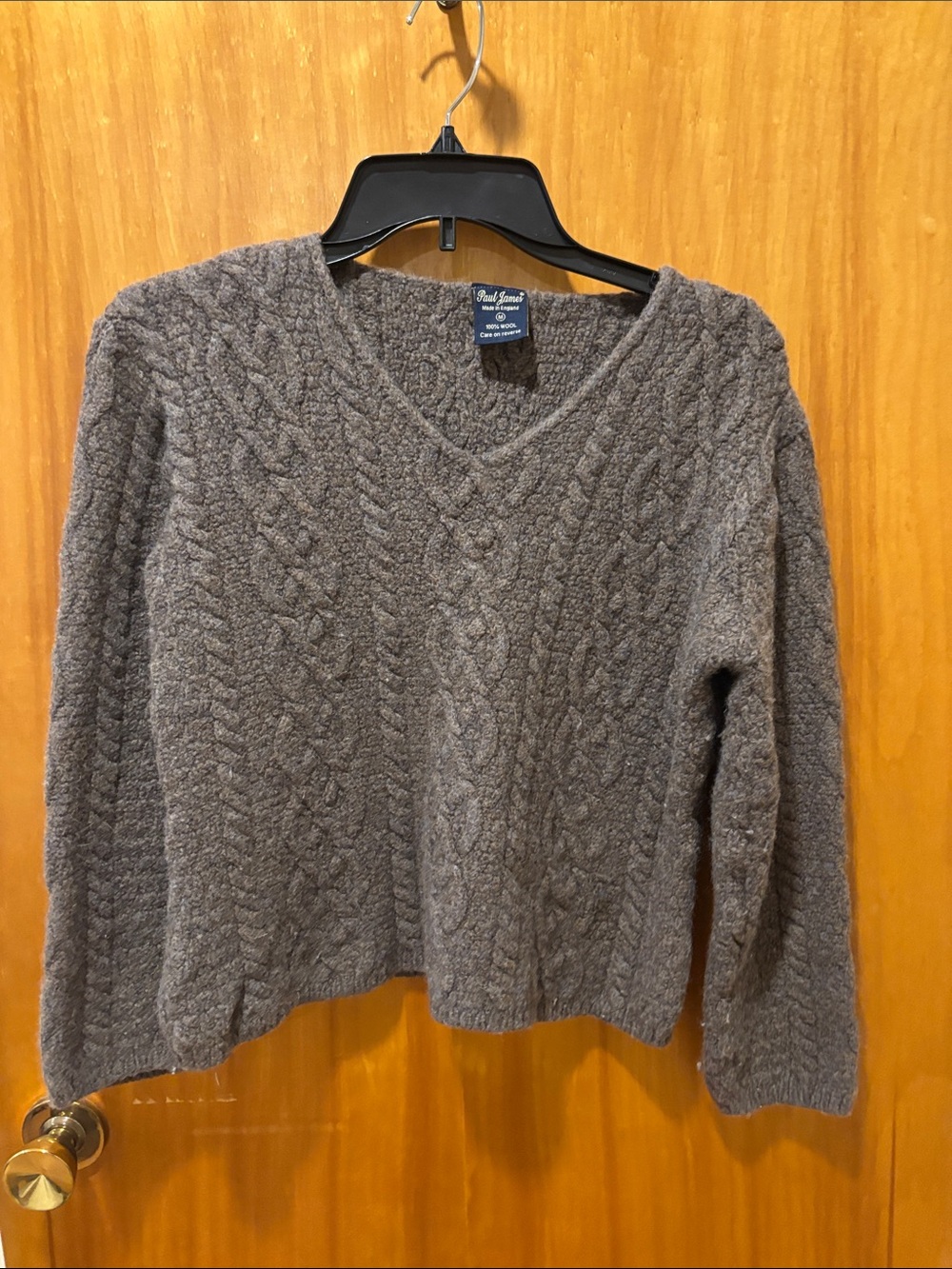 Classic Cable Wool V-Neck Sweater